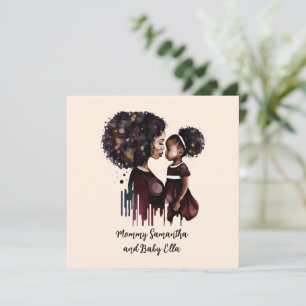 Carte Maman et fille noire personnalisée (4)