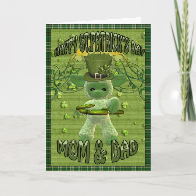 Carte Maman et papa du jour de St Patrick heureux (Devant)