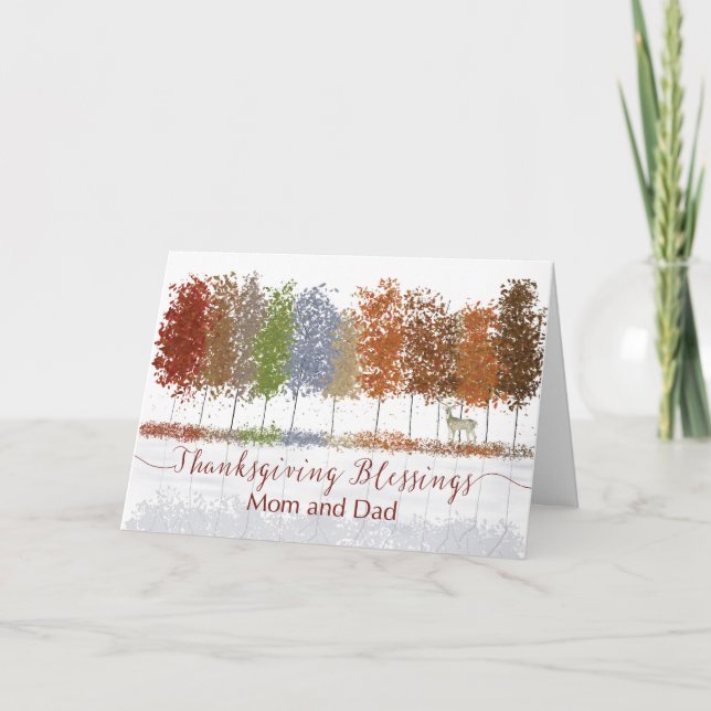 Carte Maman et Papa Thanksgiving bénédictions religieuse (Devant)
