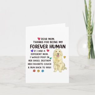 Carte Maman Forever Creme humaine Golden Retriever Mères