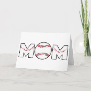 Carte Maman heureuse de base-ball du jour de mère