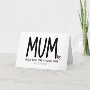 Carte Maman Je suis fabuleuse Merci Funny Mothers Day