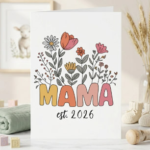 Carte Maman Maman Est 2026 Grossesse Florale Personnalis