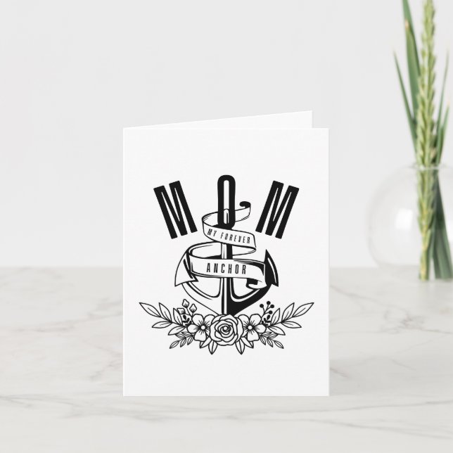 Carte Maman, Mon Ancre Forever - Nautique Floral Mère (Devant)