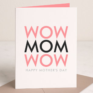 Carte Maman Mother's Day Name Modern Pink Super Cute