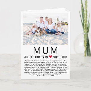 Carte Maman Photos choses que nous aimons à propos de to