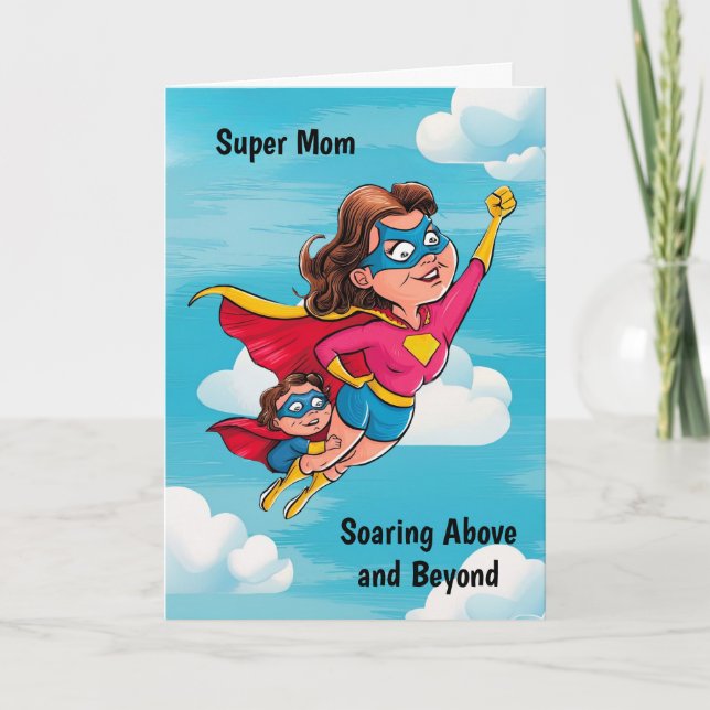 Carte Maman Super-héroïne Personnalisé (Devant)