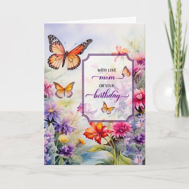 Carte Maman sur son anniversaire Jardin Fleur sauvage lu (Devant)
