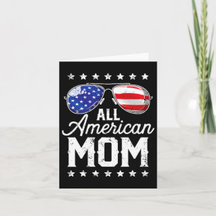 Carte Maman tout à fait Américaine 4 juillet Lunettes de