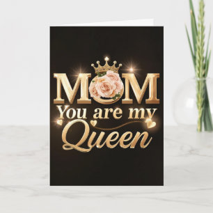 Carte Maman Tu Es Ma Reine Typographie Dorée Design Lu