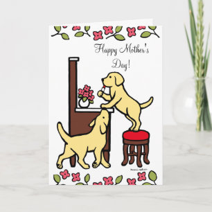 Carte Maman's Yellow Lab Puppy Duo