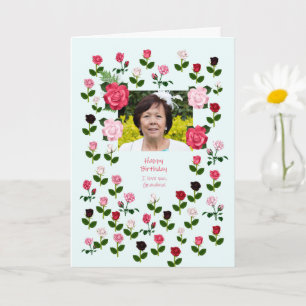 Carte Mamie, Anniversaire, Rose