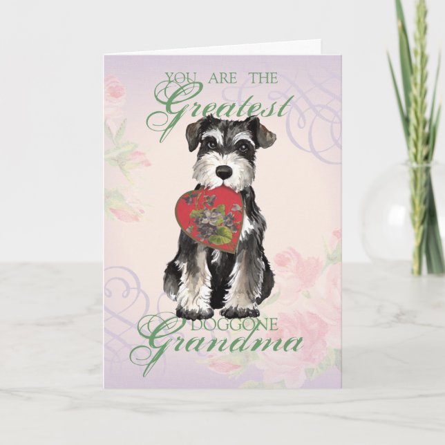 Carte Mamie de coeur de Schnauzer (Devant)