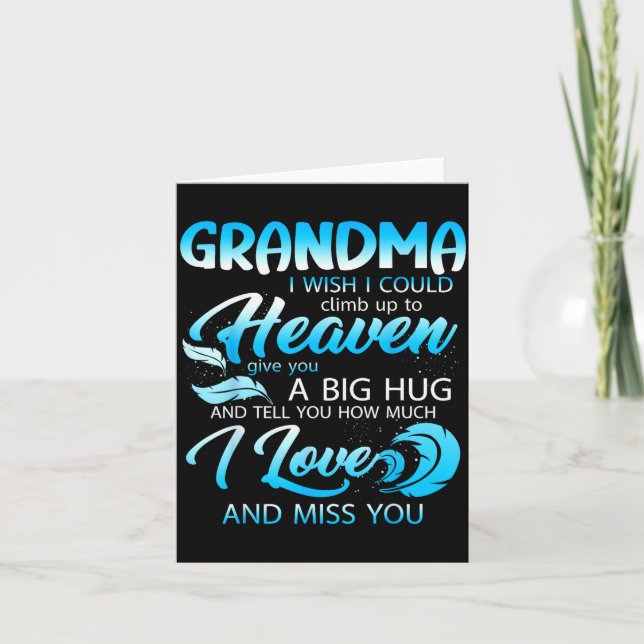 Carte Mamie je t'aime tu me manques au ciel donne un gro (Devant)