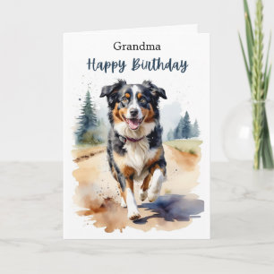 Carte Mamie Joyeux Anniversaire Chien Berger Australien