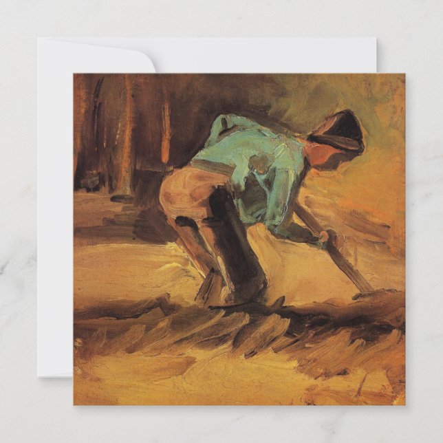 Carte Man Stooping with Stick, Spade de Vincent van Gogh (Devant)
