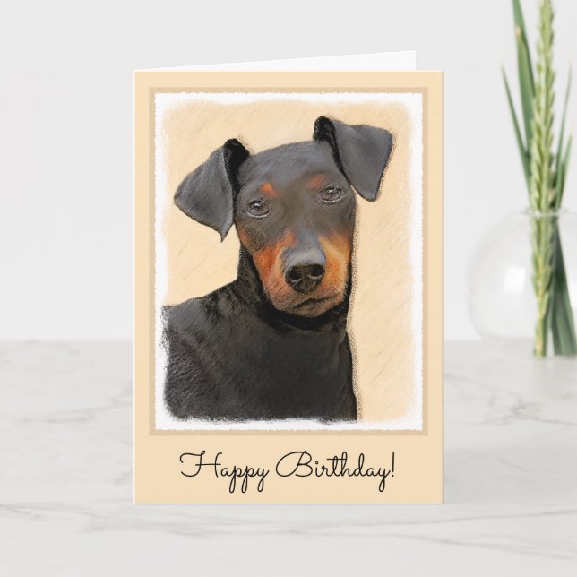 Carte Manchester Terrier Painting - Original Dog Art (Devant)