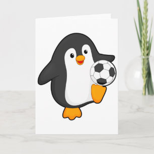 Carte Manchot en tant que joueur de football avec T-shir