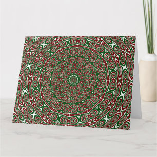 Carte Mandala de Noël groovy maximaliste orné fantaisist