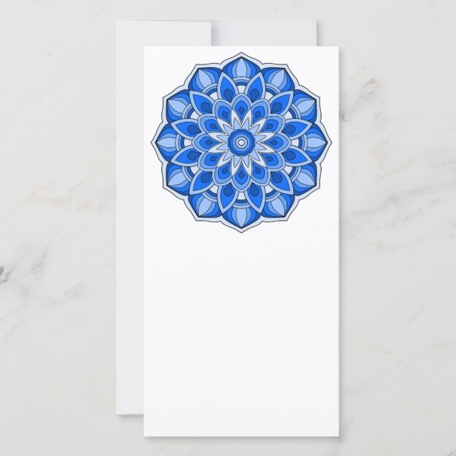 Carte Mandala en bleu (Devant)