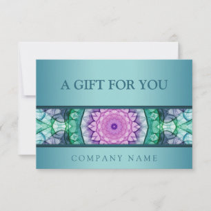 Carte Mandala turquoise nénuphar moderne