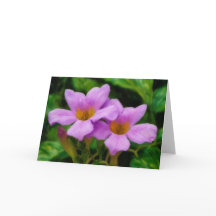 Mandevilla Flowers in Pink Garden Art Note Card