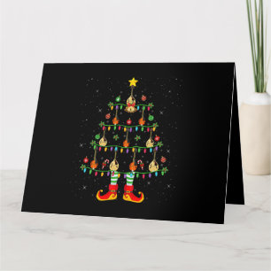 Carte Mandolin Lover Xmas Éclairage de vacances Mandolin