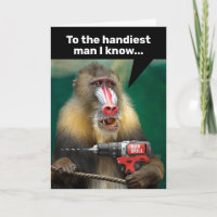 Mandrill Monkey With a Drill - Handicap Homme Anni