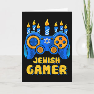 Carte Manette de jeu vidéo juive Hanukkah Joueur Chanuk