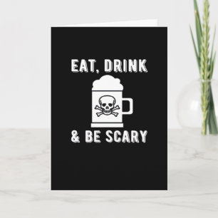 Carte Manger Boire Et Être Effrayant Bière Halloween Vin