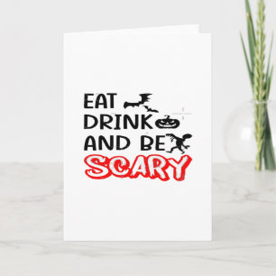 Carte Manger, boire et être effrayant Design Rétro Class