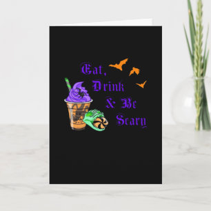 Carte Manger Boire Et Être Effrayant Halloween Minimalis