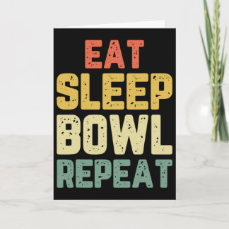 Carte Manger Dormir Boule Répéter Bowling Quilleur Vinta