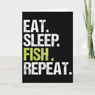 Carte Manger Dormir Pêche Répéter Chemise Pêche Pêcheur