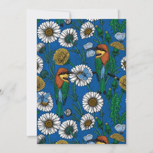 Carte Mangeurs d'abeilles sur bleu (Devant)