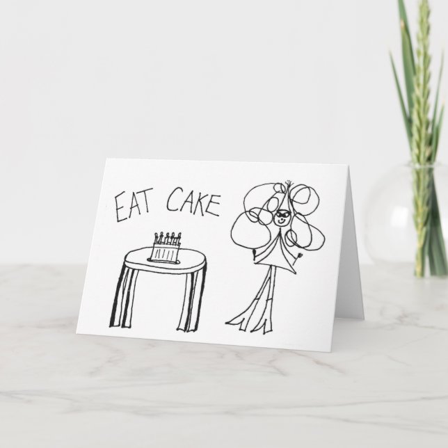 Carte "mangez gâteau" d'anniversaire de Crazyhair (Devant)