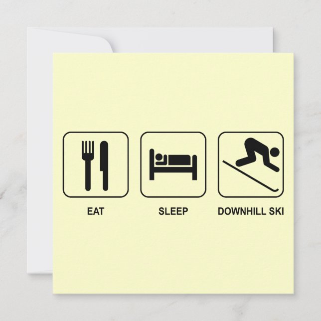 Carte Mangez le sommeil Ski de descente (Devant)