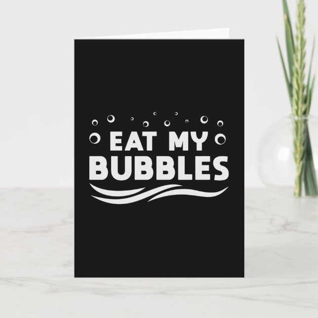 Carte Mangez Mes Bulles Nager Nager Nager Eau Amusante (Devant)