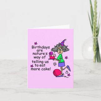 Carte Mangez plus de gâteau Humour d'anniversaire