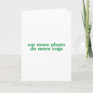 Carte Mangez plus de plantes faire plus de yoga-vegan-vé