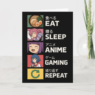 Carte Mangez Sleep Anime Jeu Répéter