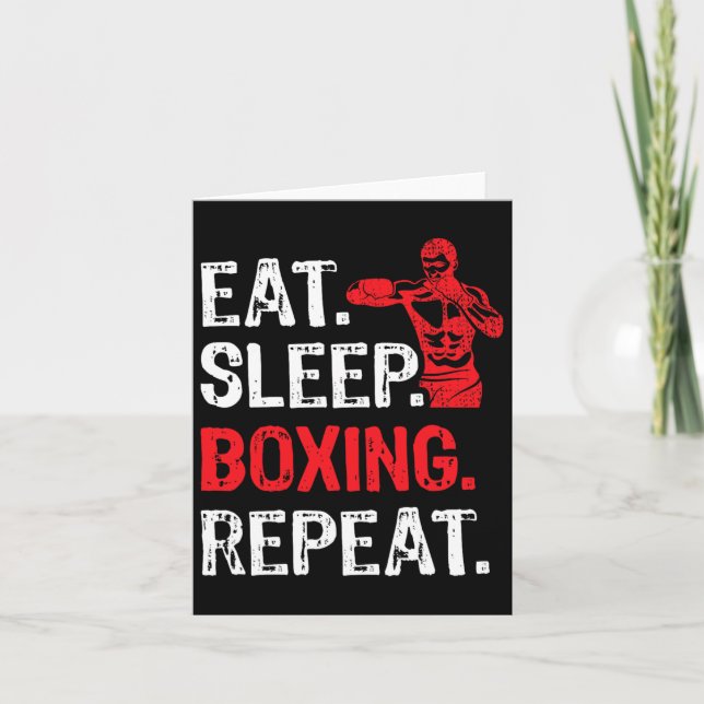 Carte Mangez Sleep Boxing Répétez Boxer Joueur Drôle (Devant)