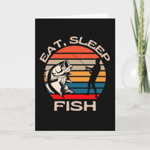 Carte Mangez Sleep Poisson Drôle Pêche