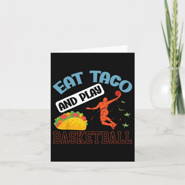 Carte Mangez Taco Et Jouez Bysketbyll Mexico Cinco De Ma (Devant)