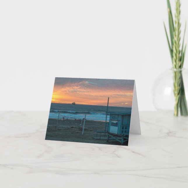 Carte Manhattan Beach au coucher du soleil de plage d'EL (Devant)