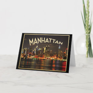 Carte Manhattan Night Skyline