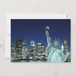 Carte Manhattan Skyline et la statue de la liberté