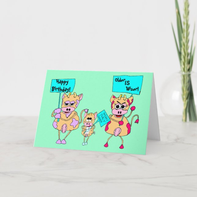 Carte Manifestants animaux ; Joyeux anniversaire !, (Devant)