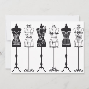 Carte mannequins de mode vintage