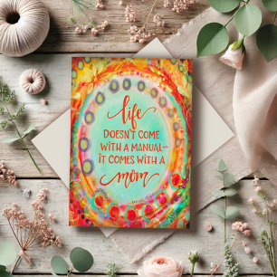 Carte Manuel de la fête des mères mignonne drôle Plutôt 